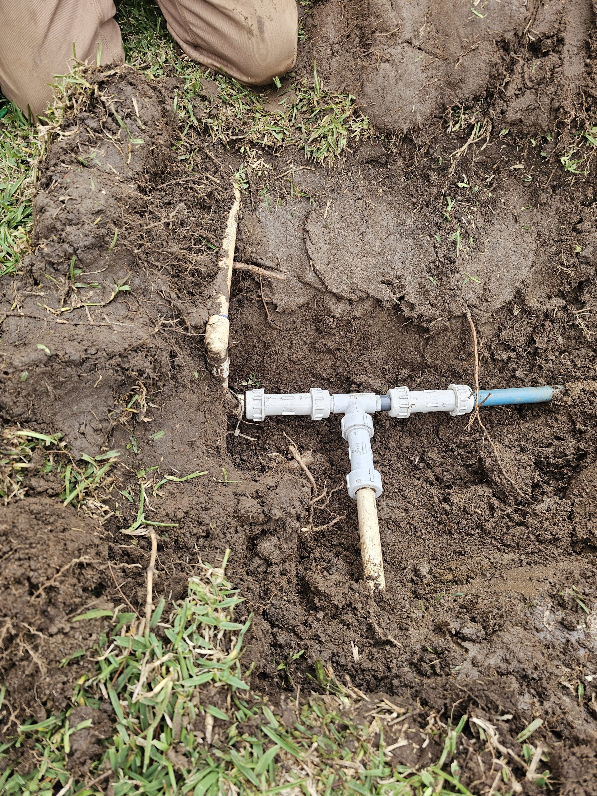 After: Compression tee repair completed